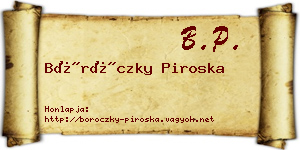 Böröczky Piroska névjegykártya