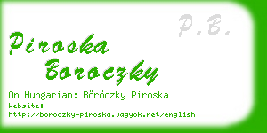 piroska boroczky business card
