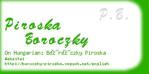 piroska boroczky business card